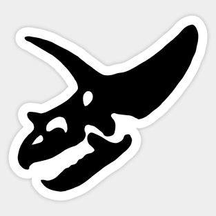 Triceratops skull - black Sticker